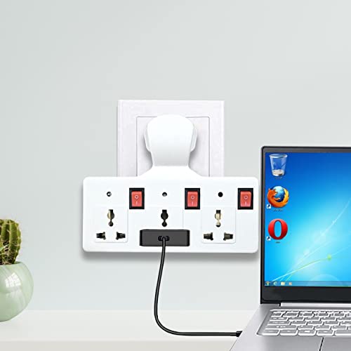 Digiway Multi Plug Point 3+3 Universal Socket Adaptor with Led Indicator & Individual Switches (Cordless) - Image 4