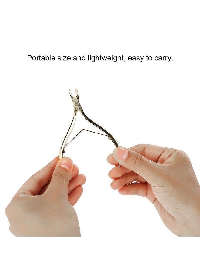 Sonew Stainless Steel Cuticle Nipper Gold Nail Pliers Clipper With Double Springs Handle Sharp Cuticles Pushers Remover Scissors - Image 4