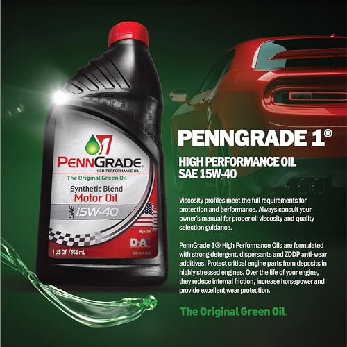 PENN GRADE1 PENN GRADE 1, 71586, Synthetic Blend High Performance Oil SAE 15W-40, 1 Quart (12 Pack) - Image 2