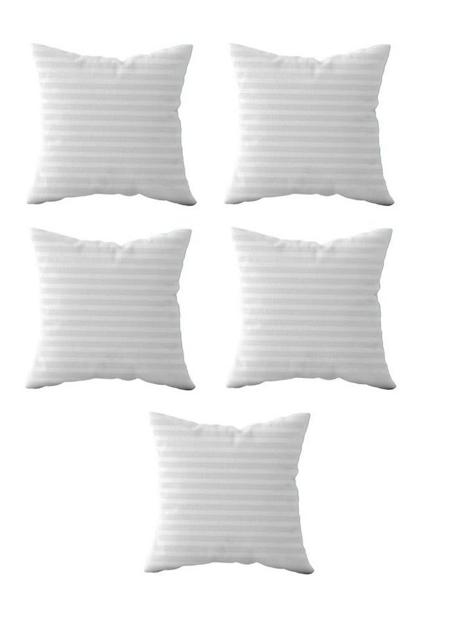 9villa Cushions | Cushion for Sofa,Bed,Cushion | White Decorative Cushion Set of 5 (16x16 inch) - Image 1