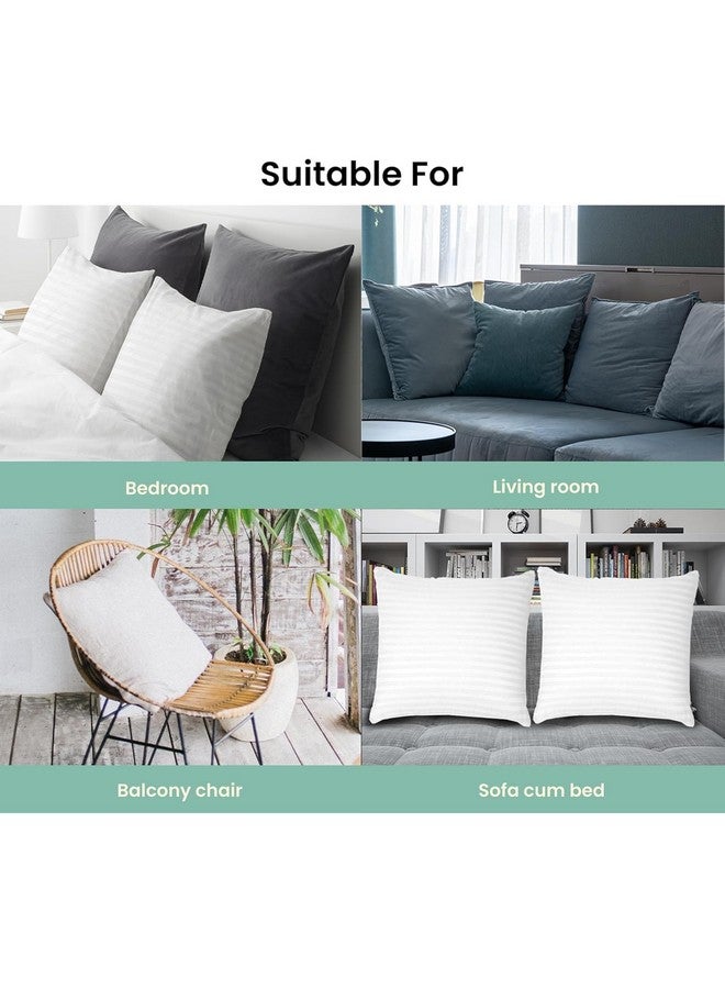 9villa Cushions | Cushion for Sofa,Bed,Cushion | White Decorative Cushion Set of 5 (16x16 inch) - Image 4