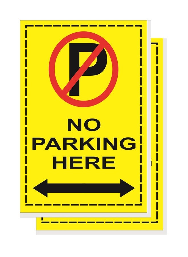 Good Print Zone No Parking Sign,Board Color Yellow 6 inch x 9 inch, 5mm Thick Sunboard Waterproof Gloos Lamination Pack Of 2 Pcs - Image 1