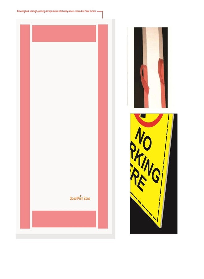 Good Print Zone No Parking Sign,Board Color Yellow 6 inch x 9 inch, 5mm Thick Sunboard Waterproof Gloos Lamination Pack Of 2 Pcs - Image 3