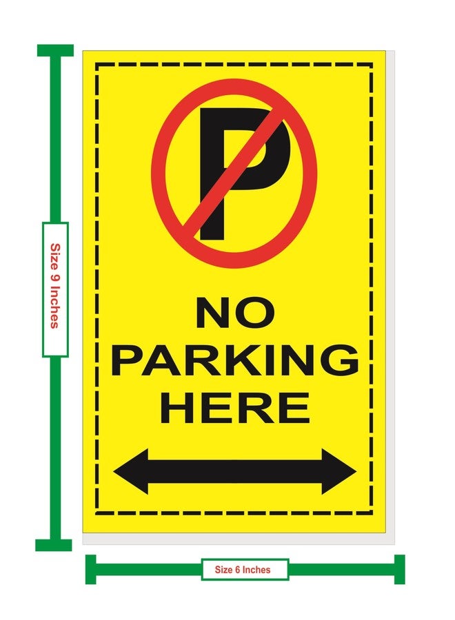 Good Print Zone No Parking Sign,Board Color Yellow 6 inch x 9 inch, 5mm Thick Sunboard Waterproof Gloos Lamination Pack Of 2 Pcs - Image 2