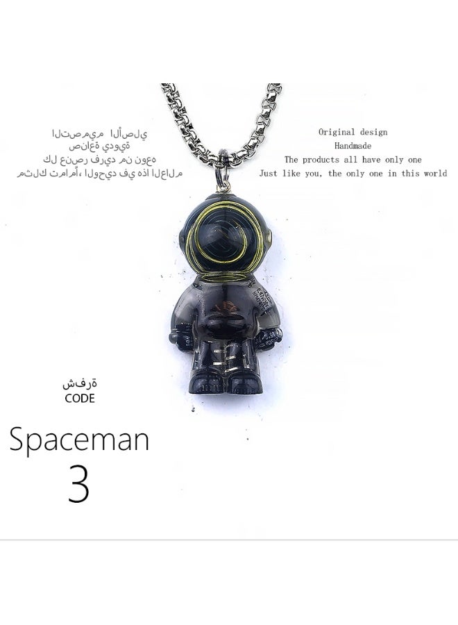 تصميم أصلي قلادة رائد فضاء مصنوعة يدويًا، مميزة وشخصية، هدية، سلسلة مفاتيح، إكسسوار مرآة السيارة، عصرية، وحيدة من نوعها، إبداعية، تتناسب مع جميع الإطلالات. - Image 3