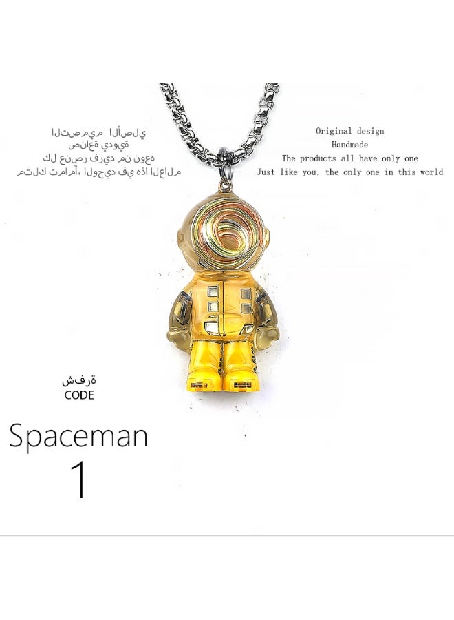 تصميم أصلي قلادة رائد فضاء مصنوعة يدويًا، مميزة وشخصية، هدية، سلسلة مفاتيح، إكسسوار مرآة السيارة، عصرية، وحيدة من نوعها، إبداعية، تتناسب مع جميع الإطلالات. - Image 1