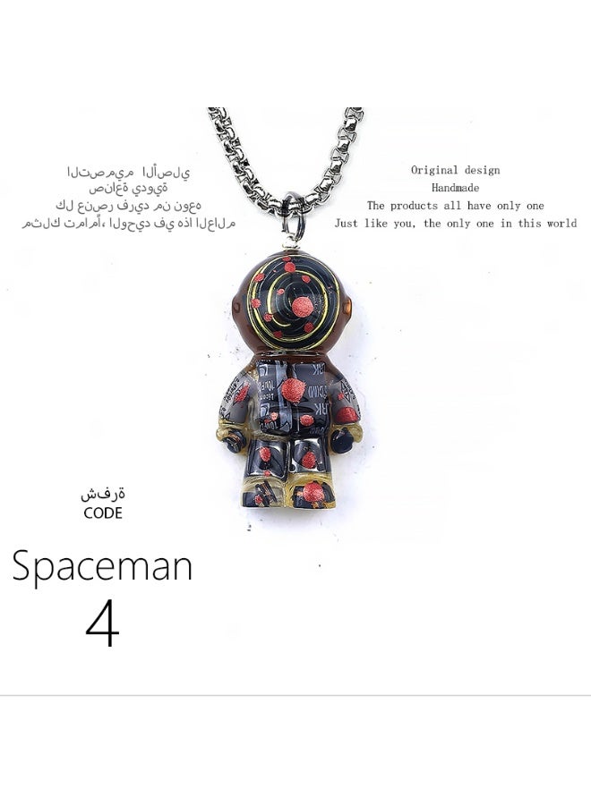 تصميم أصلي قلادة رائد فضاء مصنوعة يدويًا، مميزة وشخصية، هدية، سلسلة مفاتيح، إكسسوار مرآة السيارة، عصرية، وحيدة من نوعها، إبداعية، تتناسب مع جميع الإطلالات. - Image 4
