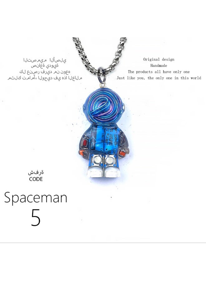 تصميم أصلي قلادة رائد فضاء مصنوعة يدويًا، مميزة وشخصية، هدية، سلسلة مفاتيح، إكسسوار مرآة السيارة، عصرية، وحيدة من نوعها، إبداعية، تتناسب مع جميع الإطلالات. - Image 5
