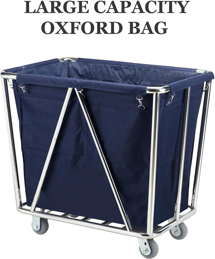 Sturdy Oxford Cloth Replacement Janitorial Bag For Housekeeping Carts With Metal Hook - Image 4