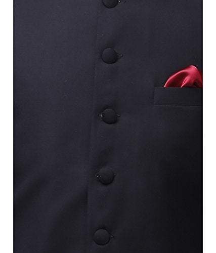 Royal Kurta Men's Suiting Blend Kneelong Solid Nehru Sherwani - Image 4