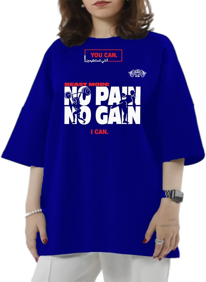 Genérico Women's Oversize T-shirt - No Pain No Gain Printed for exercise, gym and bodybuilding 003  - Image 2