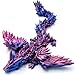 Dxldfks 3D Printed Dragon with Wings 3D Dragon 9 Articulated Winged Dragon for Home Office Decor Executive Desk Toys Purple - Image 3