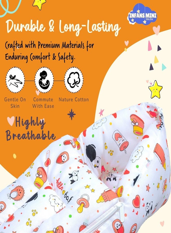 Infans Mini Baby Feeding Pillow Cotton|Maternity Feeding Pillow Portable & Adjustable|Nursing Pillow for Mother and New Born Baby (Panda Orange) - Image 4