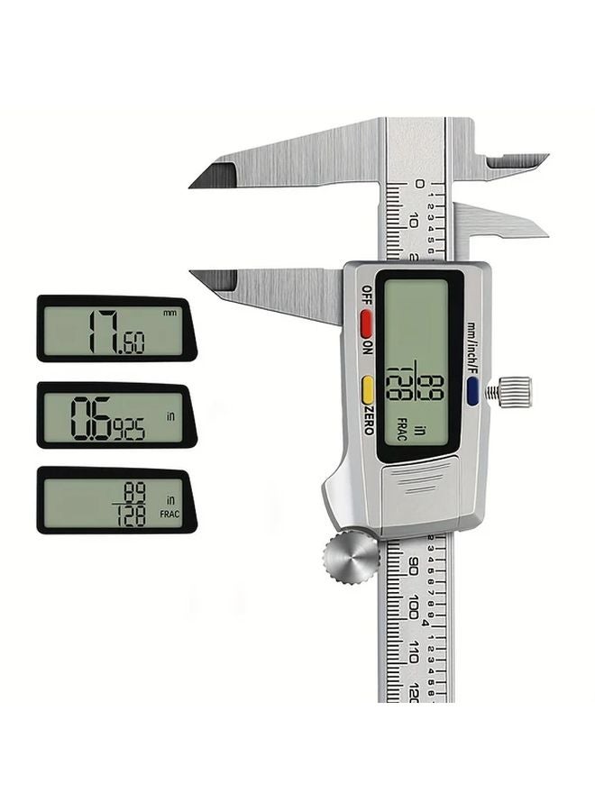 150mm Silvery Tip Three Color Fractional Caliper 6 Inch Digital Display Golden Metal - Image 2
