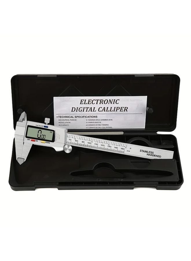 150mm Silvery Tip Three Color Fractional Caliper 6 Inch Digital Display Golden Metal - Image 1