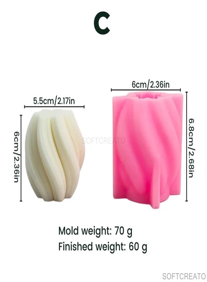 SOFTCREATO قالب شموع سيليكون ثلاثي الأبعاد من سوفت كرياتو، بتصميم هندسي غير منتظم، على شكل موجة ملتوية دوارة، قالب شموع عمودية غير منتظمة لصنع الشموع والصابون والفوندان والشوكولاتة والكيك، مناسب لشمع الصويا والصابون، اصنعها بنفسك - Image 4