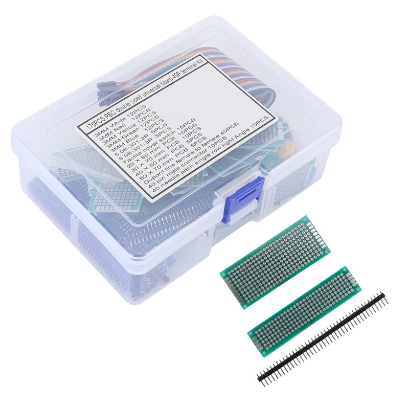 Circuit Board Complete Practical Double Sided Prototype Boards with 5 Colors LED for DIY Electronic Projects - Image 1