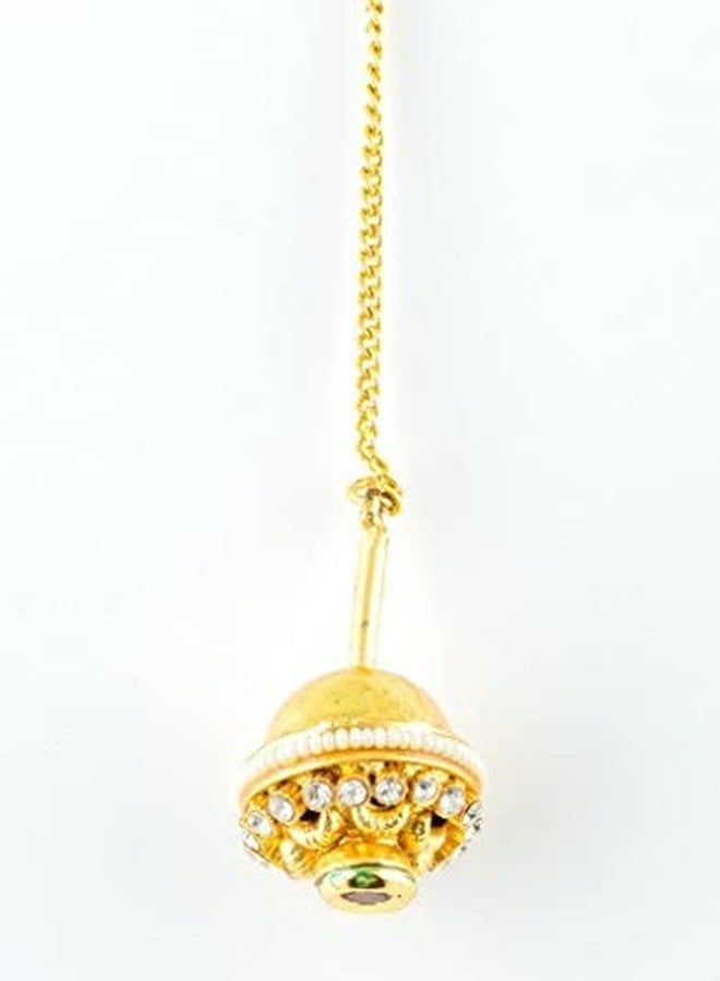 Vama Fashion White Pearl & Multicolour Beads Maang Tikka Jewellery for Women - Image 1