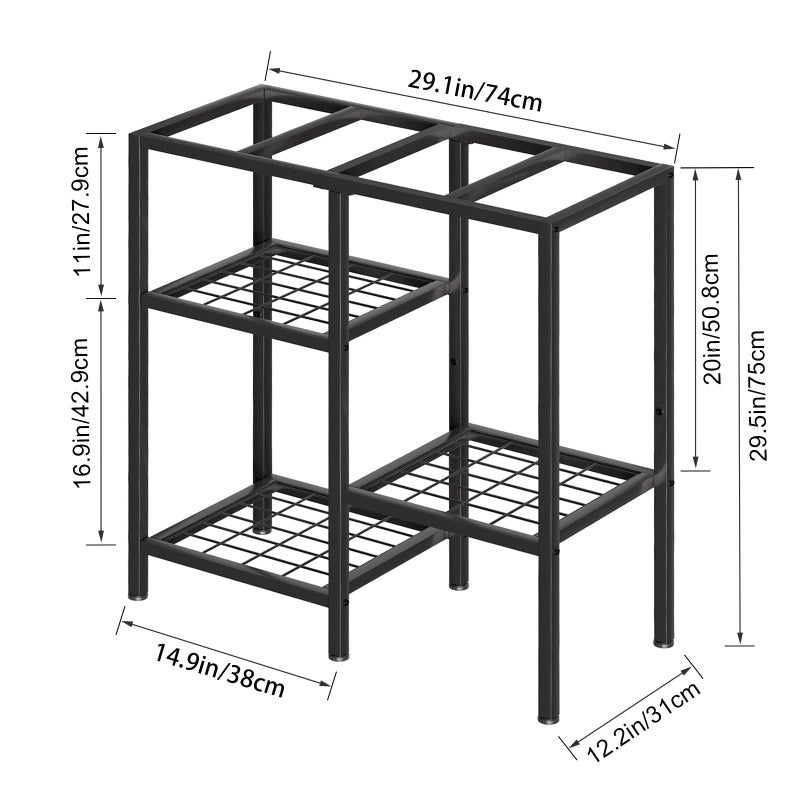 CADUKE Aquarium Stand 20 Gallon, Metal Fish Tank Stand, Aquarium Rack Stand for Fish Tank Accessories , 3 Tier Turtle Reptile Terrarium Stand for Living Room Office - Image 3