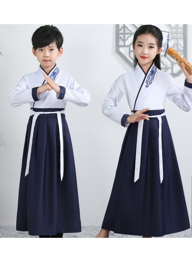 NIBEMINENT Children's performance costumes, Hanfu, ancient costumes, academic style, boys and girls, three-character classic, and bookboy roles - Image 1