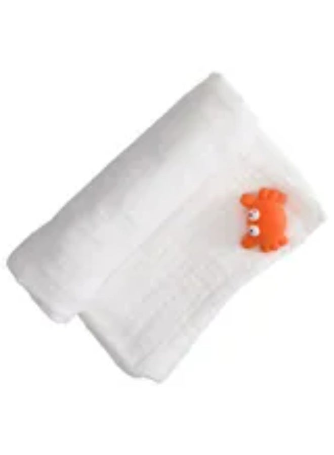 Anvi Baby Organic 6 layered Muslin Bath Towel White lotus - Image 2