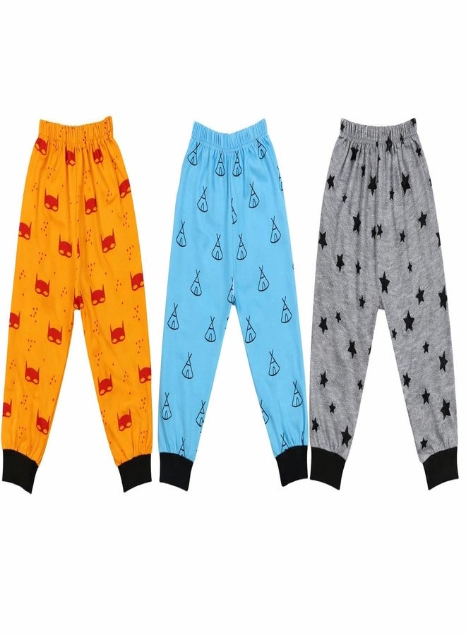 Magic Town Baby Cotton Rib Joggers | Rib Leggings | Track Pant for Unisex Baby (0-24 Month)| Mixed Print | Multicolour | Pack of 3 (in, Age, 0 Months, 3 Months, Regular) - Image 1
