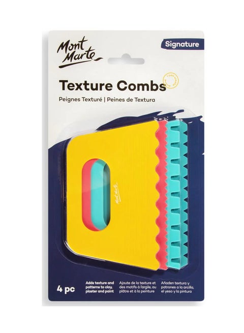4-Piece Signature Texture Combs For Art Projects