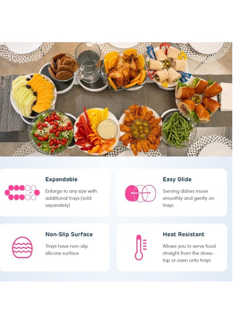 Generic - Expandable rotating dinner plates for rectangular and oval tables, kitchen tables, and dining tables make great gifts for parties and reunions - Image 1