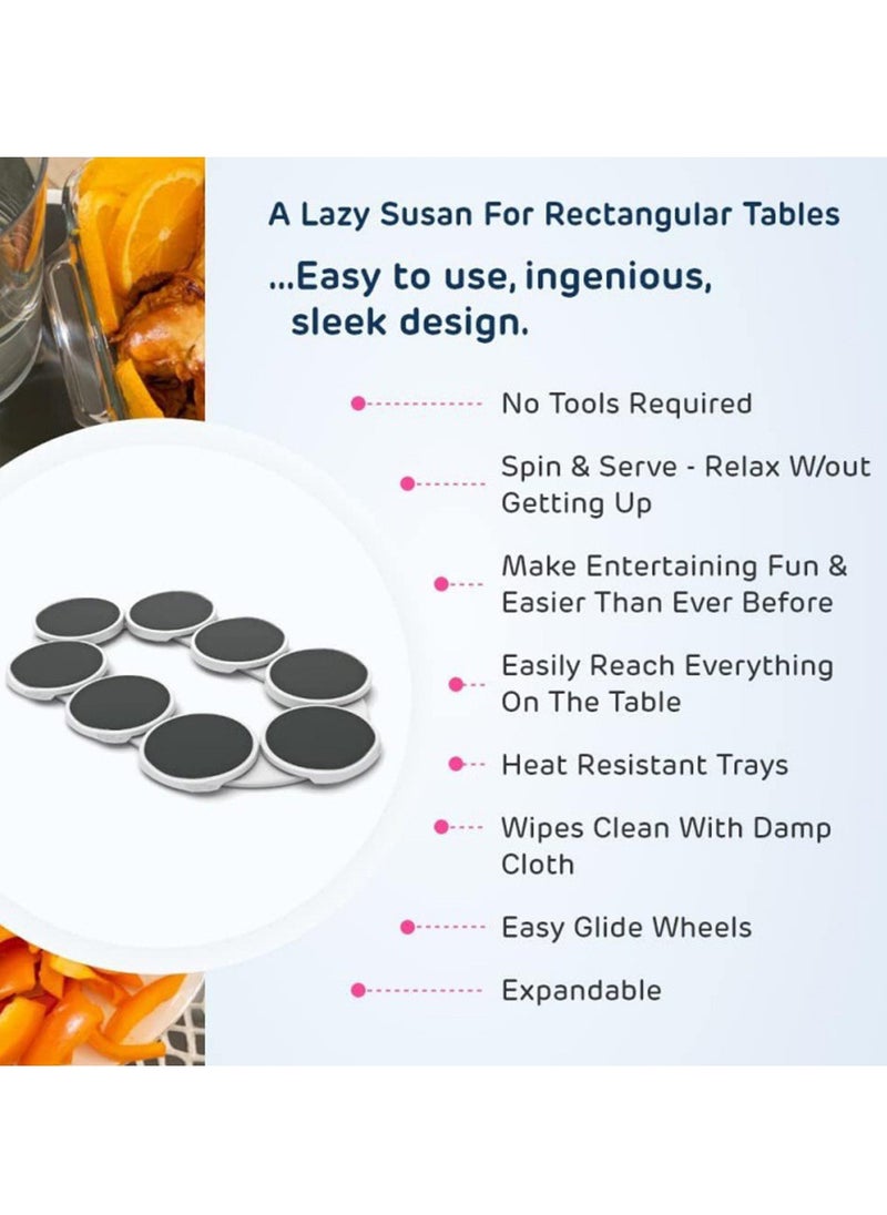 Generic - Expandable rotating dinner plates for rectangular and oval tables, kitchen tables, and dining tables make great gifts for parties and reunions - Image 1