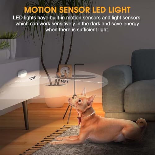ELEPHANTBOAT® 2Pcs Motion Sensor Light for Home, Small LED Wall Lights Warm Night Lights, Cordless Battery Operated Step Night Light Wall Light for Stairs Hallway Kitchen Cabinet - Image 5