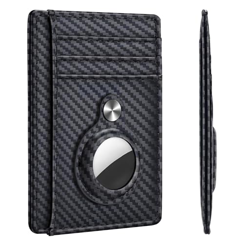 Hawanik Slim Minimalist Front Pocket Air Tag Wallet RFID Blocking Card Holder Wallet with Airtag Holder - Image 1