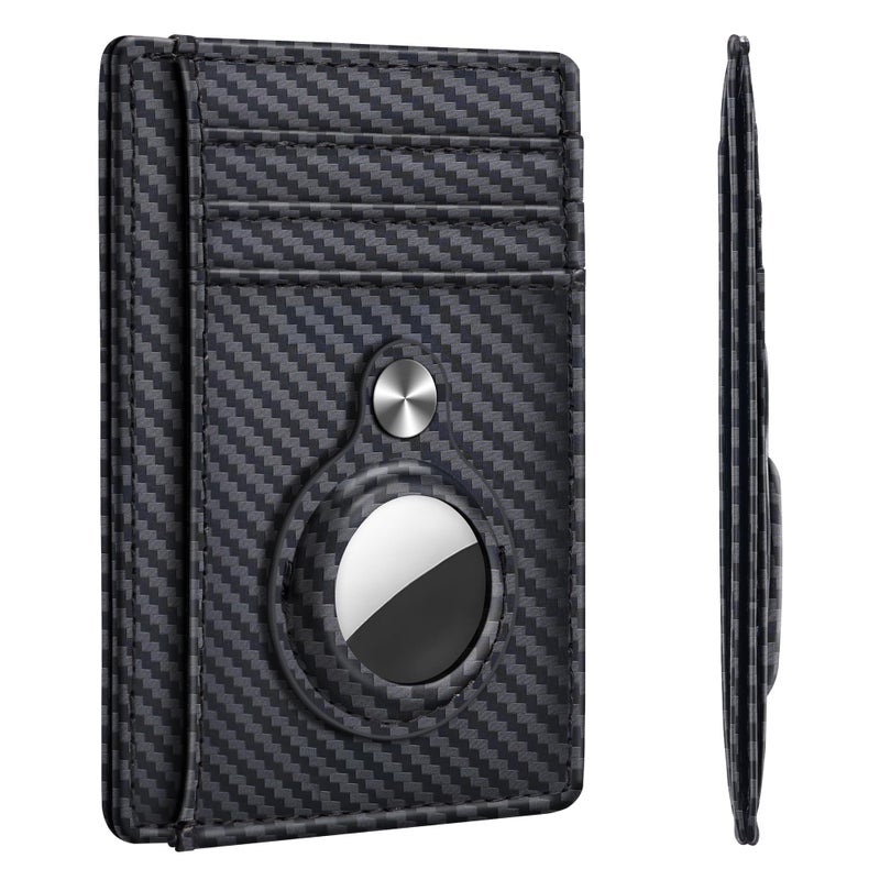 Hawanik Slim Minimalist Front Pocket Air Tag Wallet RFID Blocking Card Holder Wallet with Airtag Holder - Image 2