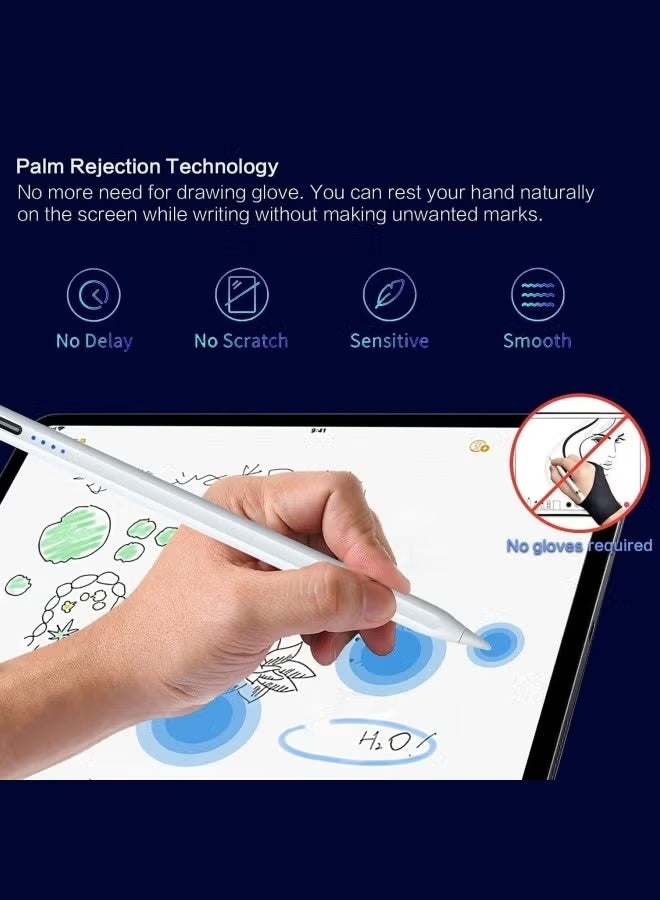 DPTER Stylus Pen for iPad with Palm Rejection, Active Pencil Compatible with (2018-2022) Apple iPad Pro (11/12.9 Inch),iPad Air 3rd/4th Gen,iPad 6/7/8th Gen,iPad Mini 5th Gen for Precise Writing/Drawing - Image 4