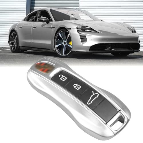 Jaronx Compatible with Porsche Key Fob Cover Compatible with Porsche Cayenne Panamera Key Fob Cover 20182024 Compatible with Carrera Taycan Accessories 20202024 Dolomite SilverNew - Image 1