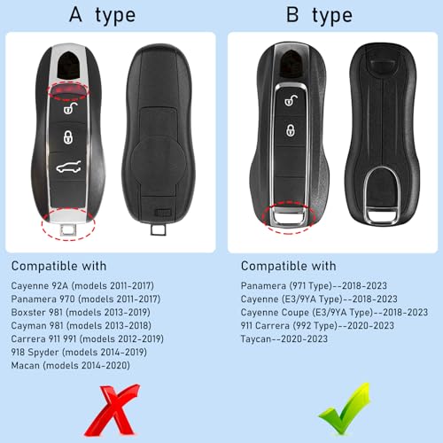 Jaronx Compatible with Porsche Key Fob Cover Compatible with Porsche Cayenne Panamera Key Fob Cover 20182024 Compatible with Carrera Taycan Accessories 20202024 Dolomite SilverNew - Image 3
