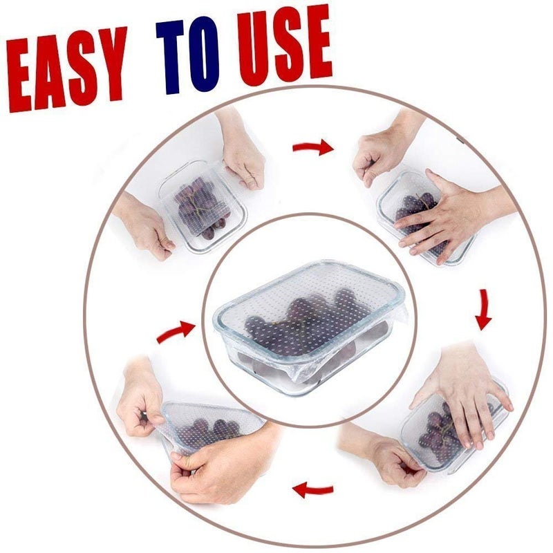 Kriya Kriya Multi Functional Reusable Silicone Food Wraps Keep Food Fresh Stretch Seal Cover Set of 4Pc  - Image 2