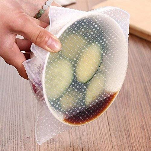 Kriya Kriya Multi Functional Reusable Silicone Food Wraps Keep Food Fresh Stretch Seal Cover Set of 4Pc  - Image 3
