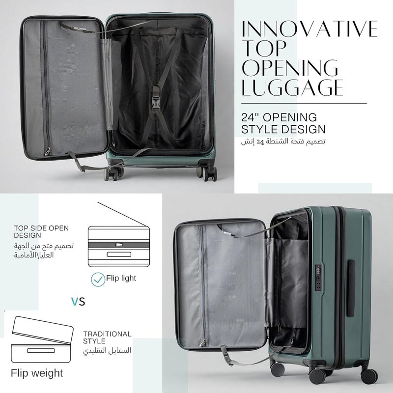 Tereplus 24-inch Dark Grey Luggage and USB Port Deep storage Stylish and easy handling Check in Bag Medium Size - Image 4