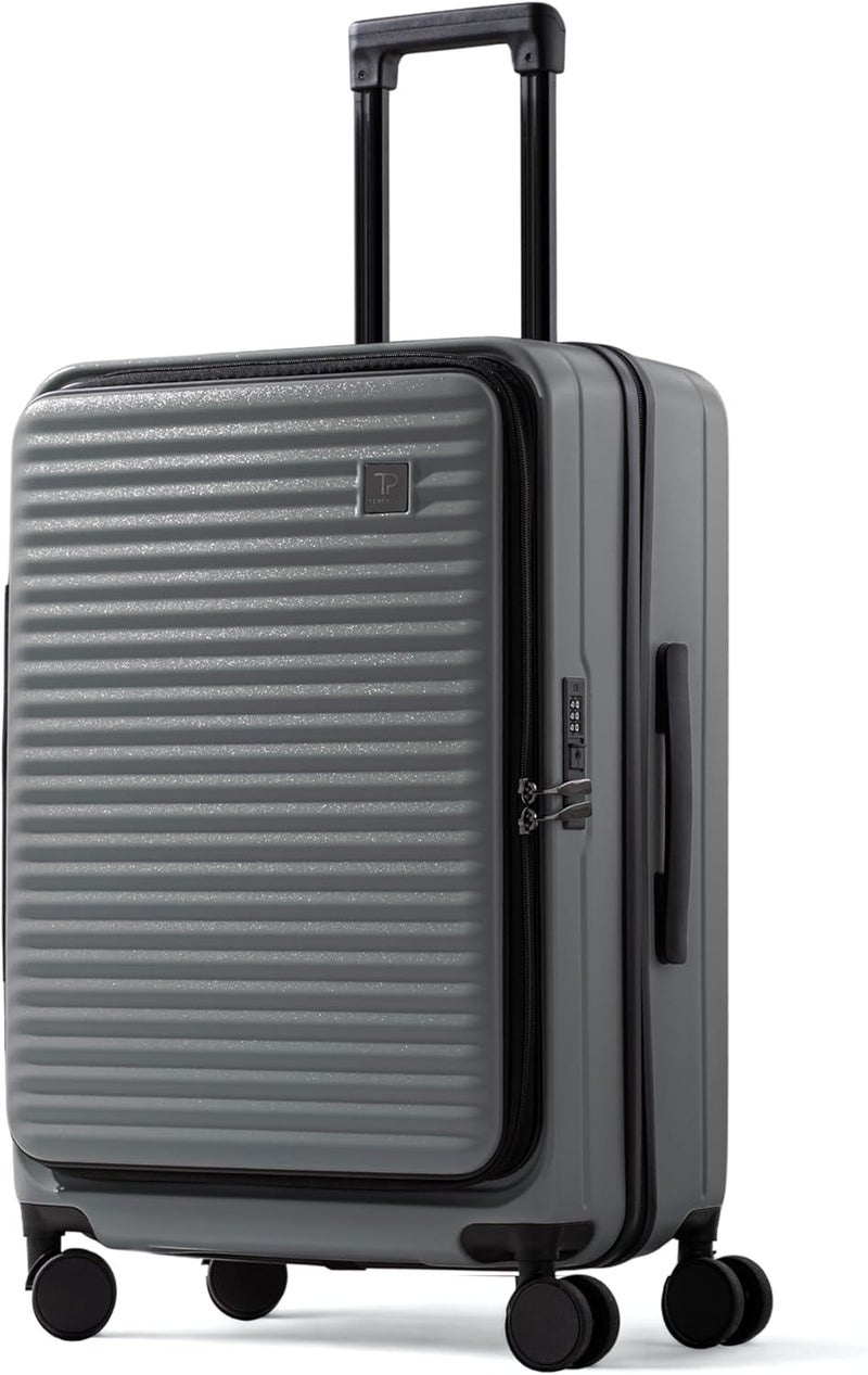 Tereplus 24-inch Dark Grey Luggage and USB Port Deep storage Stylish and easy handling Check in Bag Medium Size - Image 1