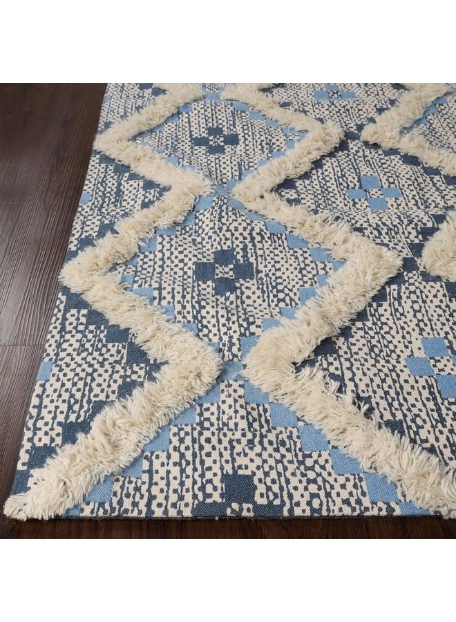 Superior تالوه ; سجادة داخلية مطبوعة مصنوعة يدويًا لتزيين الغرفة لجمالية غرفة النوم ; 2' X 3' ; أزرق حجري أزرق منتصف الليل - Image 3