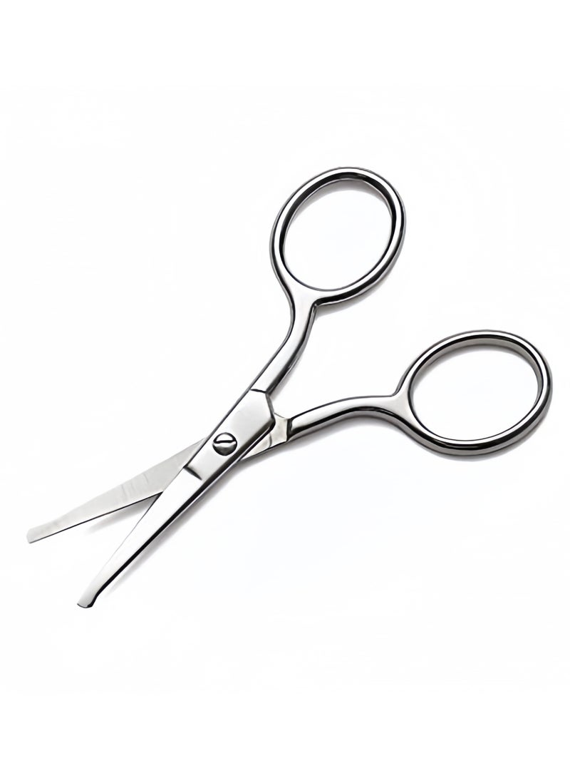 KHAJUL Premium Manicure Rounded Tip Scissors, Multi-purpose Stainless Steel Cuticle Pedicure Beauty Grooming Kit for Nail, Eyebrow, Eyelash, Dry Skin, Nose Hair (Silver) - Image 4