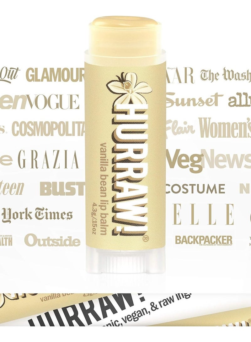 Hurraw! Vanilla Bean Lip Balm: Organic, Certified Vegan, Cruelty and Gluten Free. Non-GMO, 100% Natural Ingredients. Bee, Shea, Soy and Palm Free. Made in USA - Image 1