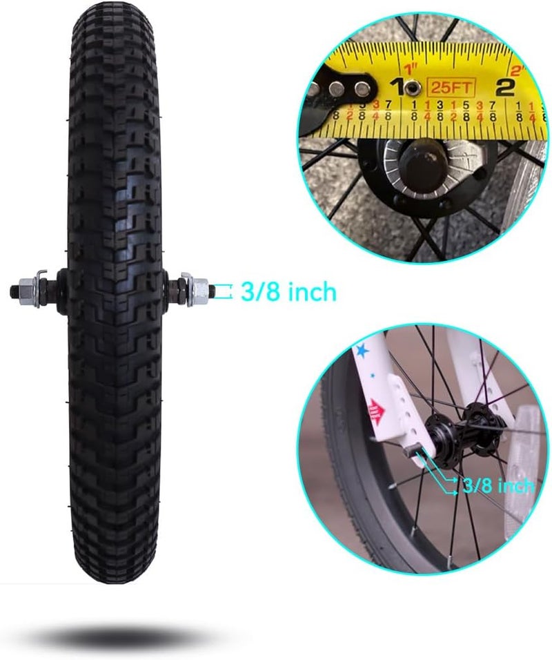 DRBIKE عجلات أمامية بديلة لدراجة الأطفال JOYSTAR 12 14 16 18 20 بوصة مع إطار مطاطي صلب هوائي داخلي لا يناسب دراجة هافي باللونين الأسود والأبيض - Image 4