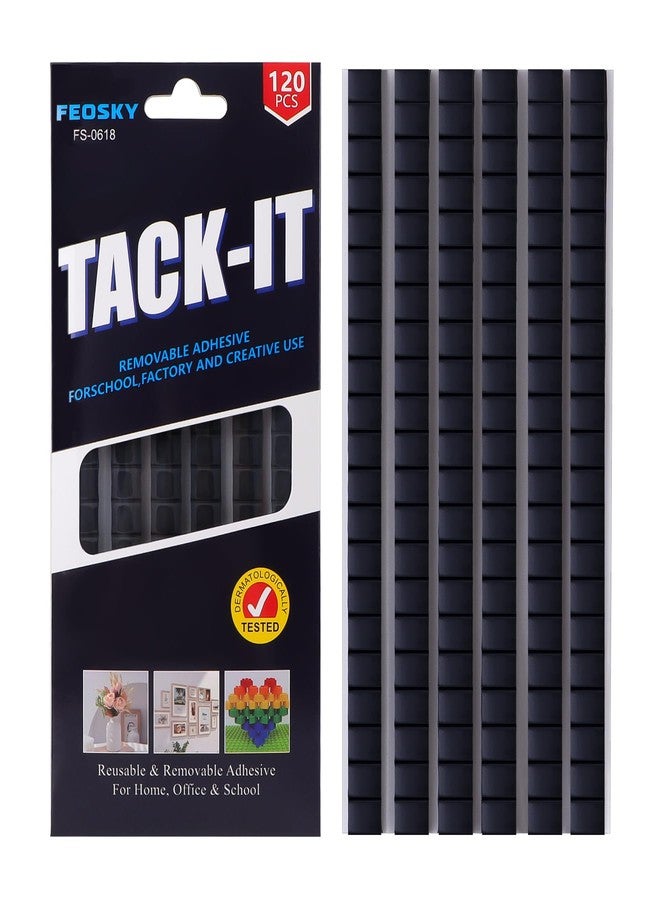 Feosky Adhesive Poster Sticky Tack Putty, Reusable and Removable Adhesive Putty, 120PCS, Mounting Putty for displaying Wall Paintings, Museum Art Photography, Picture, Crafts (Black, Pack of 1) - Image 1