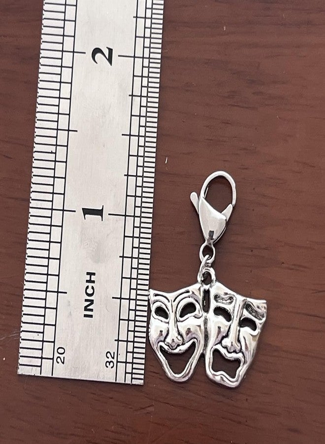AMOBESTER Comedy & Tragedy Mask Clip on Charms Clasp Jewelry for Women Friend - Image 4