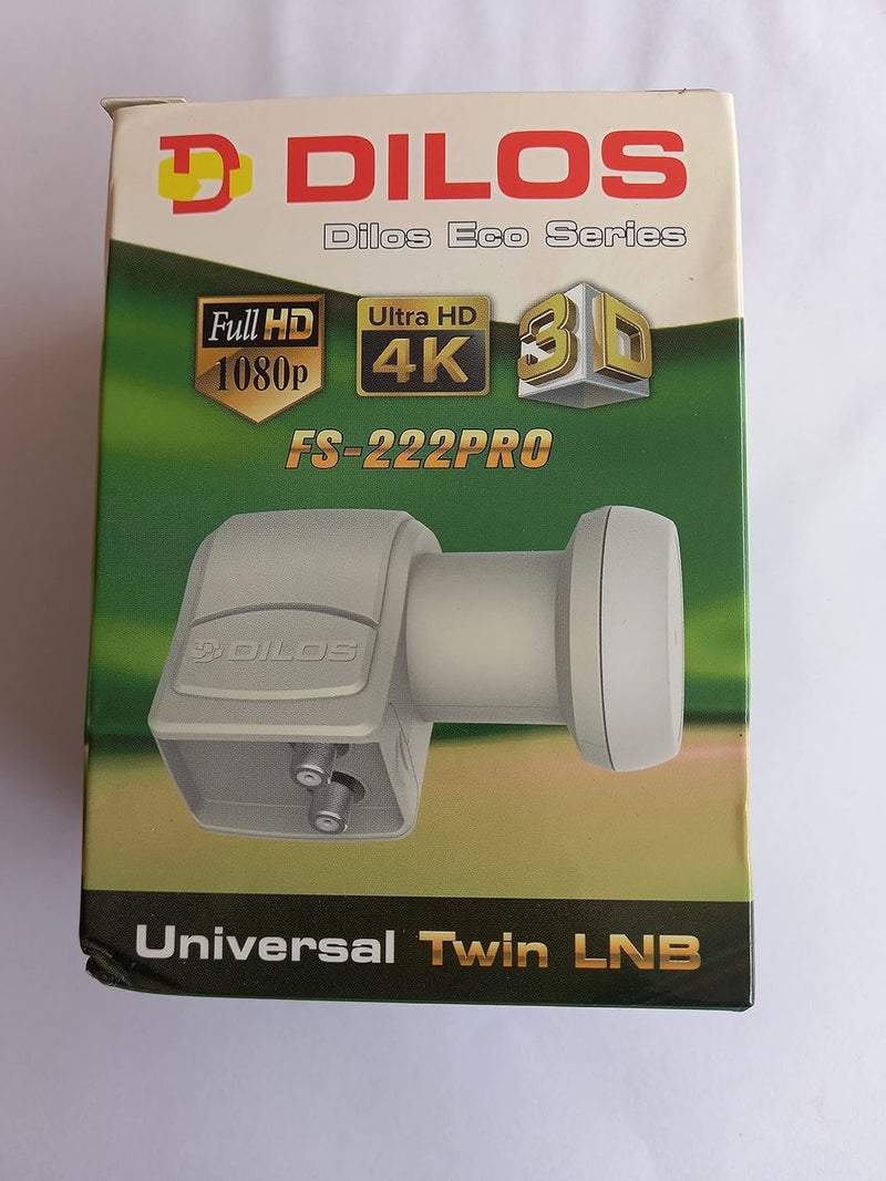 Tech-Unique Dilos FS222 Pro Dual Universal LNB (Twin LNB) All dth Dish Support - Image 1