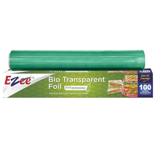 Ezee 100M Cling Film Wrap 12 Inches, Eco Friendly, BPA-Free Food Wrap, Non-Stick, Microwave Safe, Multipurpose Plastic Wrap for Food Storage, Packing, Freezer, Cooking & Serving (Pack of 1) - Image 1