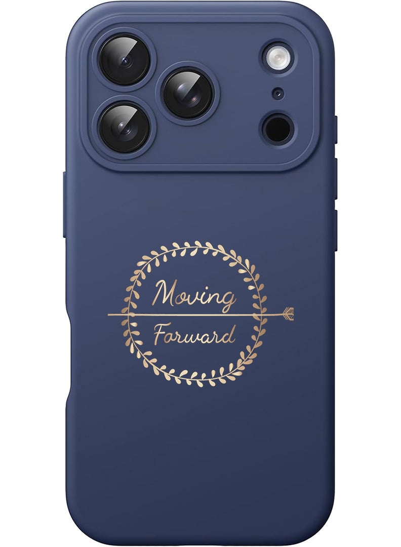 Theodor Protective Slim Fit Case Liquid Silicone Cover with Full Body Protection Anti-Scratch Shockproof Case For Apple iPhone 17 Pro Max (Blue) Moving Forward - Image 1