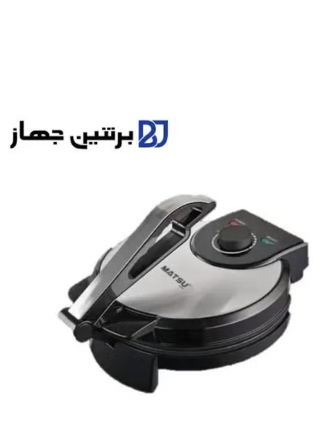 10-Inch Electric Roti Maker – 1200W Chapati Press with Non-Stick Plates, Stainless Steel Body, Adjustable Temperature Control, Dual Indicator Lights, Safety Lock, Easy Cleaning, Quick Heating, Flatbread Machine, Instruction Manual – 220-240V Home Kitchen Appliance – Black  - Image 5