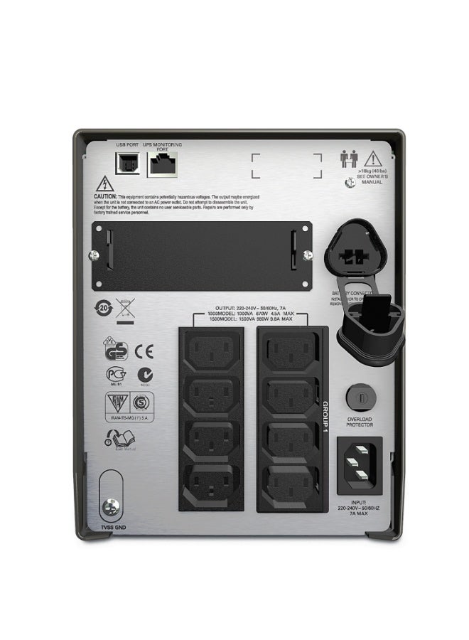 APC Smart-UPS 1000VA/700W 230V (Renewed) – Line Interactive Tower UPS | New Battery | Tested & Working | 8x IEC C13 Outlets | AVR & LCD Display | 10-Month Battery + 1-Year Service Warranty - Image 2
